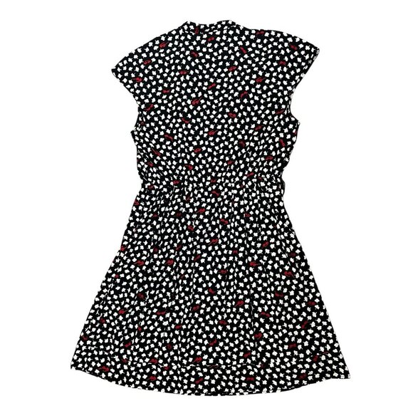 Anthropologie Maeve Odelia Black Floral Mini Dress Size Medium Sunglasses Pocket - Picture 3 of 15